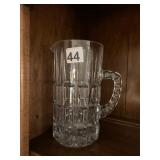PRESSED GLASS PITCHER, GEOMETRIC PATTERN, HOBNAIL