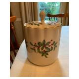 LENOX HOLIDAY PATTERN BISCUIT JAR, PORCELAIN,
