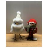 DECORATIVE BIRD FIGURINES, KNIT HATS AND SCARVES,