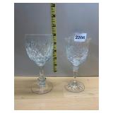 CRYSTAL GOBLETS, DIAMOND CUT PATTERN, FACETED