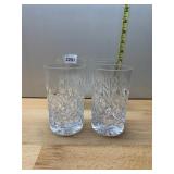 CRYSTAL TUMBLERS, DIAMOND CUT PATTERN, STARBURST