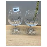 REED & BARTON CRYSTAL BRANDY SNIFTERS, CUT GLASS,
