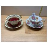 FOLEY BONE CHINA TEACUP AND SAUCER, ROYAL CHELSEA