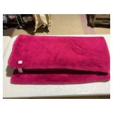 ANTHROPOLOGIE FAUX FUR THROW BLANKET, HOT PINK,
