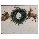 DECORATIVE DEER FIGURINES, METAL AND RESIN