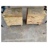 PAIR OF WOODEN CRATES, RACKPACK BRAND, OSB