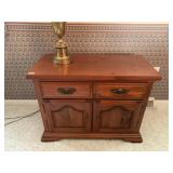 PINE CONSOLE CABINET, DOVETAILED DRAWERS, ARCHED