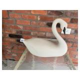 SWAN FIGURINE, COMPOSITE MATERIAL, MATTE
