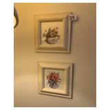 FLORAL PRINTS, BOTANICAL THEME, WHITE WASHED WOOD