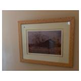 DAVID KNOWLTON III LITHOGRAPH, BARN ON VIRGINIA