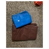 POLYETHYLENE TARPS, BLUE AND BROWN, REINFORCED