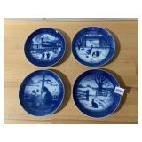 ROYAL COPENHAGEN CHRISTMAS PLATES, BLUE AND WHITE