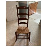 WOVEN RUSH SEAT ROCKER WITH CUSHION
