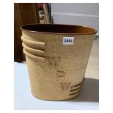 KORK-KRAFT PRODUCTS WASTE BASKET, CORK EXTERIOR,