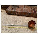 COPPER LADLE, LONG IRON HANDLE, RIVETED