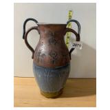 STUDIO POTTERY VASE, TWO HANDLES, INCISED