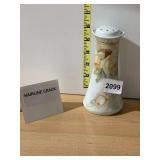 PORCELAIN SUGAR SHAKER, FLORAL ROSE DECORATION,