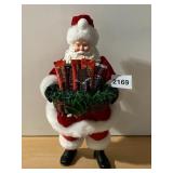 KURT S. ADLER SANTA FIGURINE, PLUSH RED SUIT,