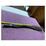TWIG BROOM, BUNDLED TWIGS, JUTE TWINE BINDING,