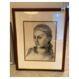 SERAPIGLIA, CHARCOAL PORTRAIT DRAWING, YOUNG