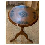 ETHAN ALLEN STOOL, TRIPOD BASE, HAND-PAINTED