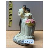 PAINTED CAST METAL FIGURINE, BRIDAL COUPLE,