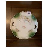 PORCELAIN SERVING PLATE, SCALLOPED EDGE, FLORAL
