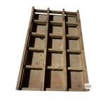 WOODEN GRID TRAY, RECTANGULAR, NATURAL FINISH,