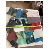 ASSORTED STAINED GLASS SHEETS, VARIED TEXTURES