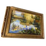 OIL ON CANVAS, IMPRESSIONIST STYLE, WATER LILY