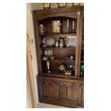 WOOD BOOKCASE, TRADITIONAL STYLE, ARCHED TOP