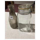 S.M. CUNDY HOME DAIRY MILK BOTTLE, CLEAR GLASS,