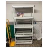 PLASTIC STORAGE SHELVING UNIT, 5-TIER, VENTED
