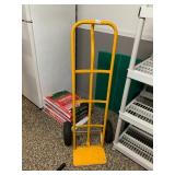YELLOW METAL HAND TRUCK, PNEUMATIC TIRES, DUAL
