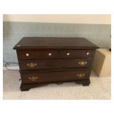 LANE CEDAR CHEST, DARK STAINED WOOD, HINGED LID,