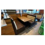 RESTAURANT BOOTH SEATING, TWO-TONE BROWN AND