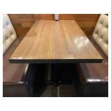 RED OAK TOP DINING TABLE, RECTANGULAR, BLACK