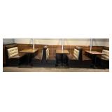RESTAURANT BOOTH SEATING, TWO-TONE BROWN AND