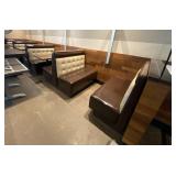 RESTAURANT BOOTH, TWO-TONE BROWN AND CREAM VINYL