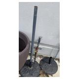 CAST METAL UMBRELLA BASES, ORNATE FLORAL PATTERN,