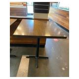 36" RED OAK TABLE, SQUARE WOOD TOP, BLACK