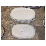 10 G.E.T. MELAMINE OVAL PLATTERS, OFF-WHITE,