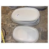 13 G.E.T. MELAMINE OVAL PLATTERS, OFF-WHITE,