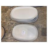 10 G.E.T. MELAMINE OVAL PLATTERS, OFF-WHITE,