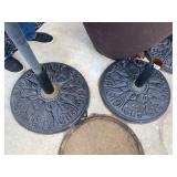CAST METAL UMBRELLA BASES, ORNATE FLORAL PATTERN,
