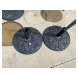 CAST METAL UMBRELLA BASES, ORNATE FLORAL PATTERN,