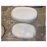 10 G.E.T. MELAMINE OVAL PLATTERS, OFF-WHITE,