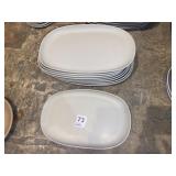 10 G.E.T. MELAMINE OVAL PLATTERS, OFF-WHITE,