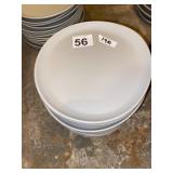 14 MELAMINE DINNER PLATES, ROUND, WHITE FINISH NSF