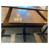 36" RED OAK TABLE, SQUARE WOOD TOP, BLACK